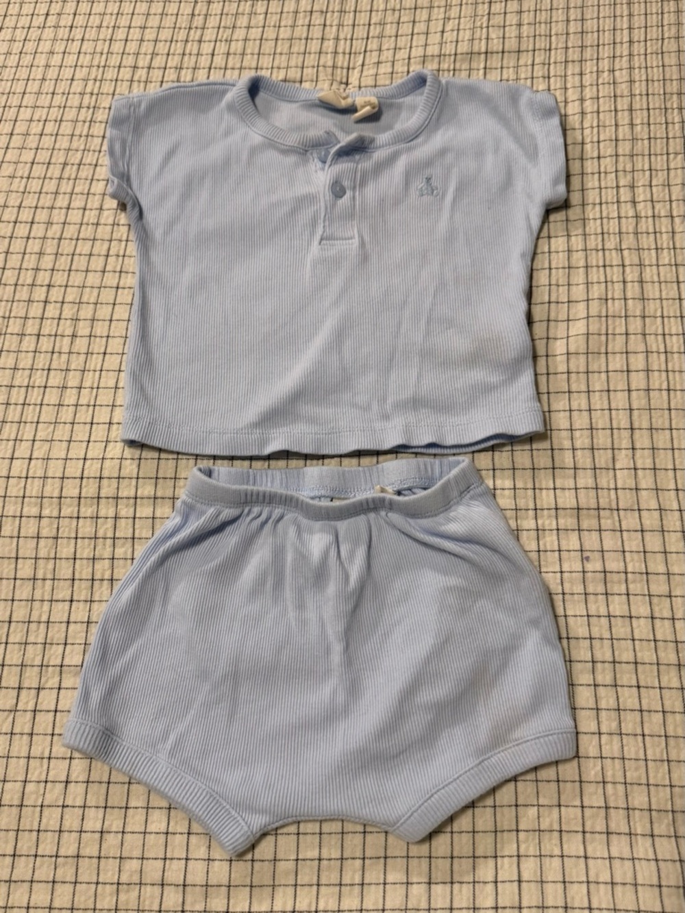 babyGAP Pale Blue Ribbed Baby Matching Short Set